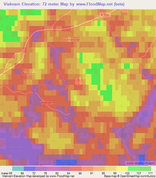 Viekvarn,Sweden Elevation Map