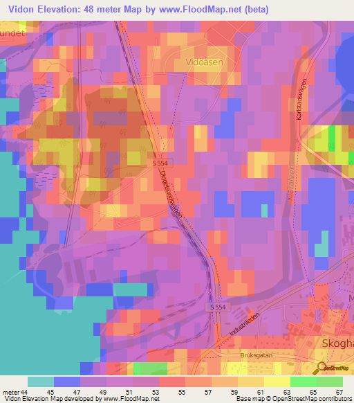 Vidon,Sweden Elevation Map