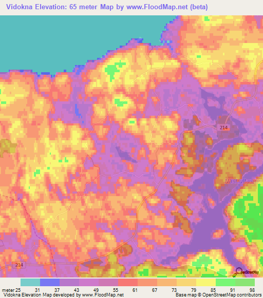 Vidokna,Sweden Elevation Map