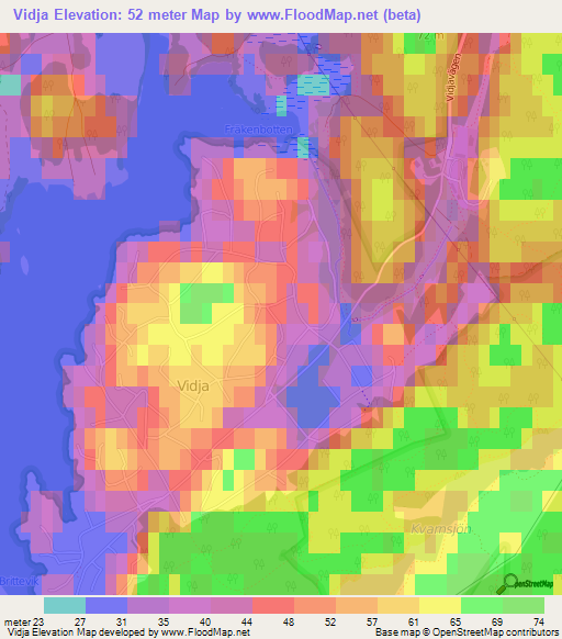 Vidja,Sweden Elevation Map