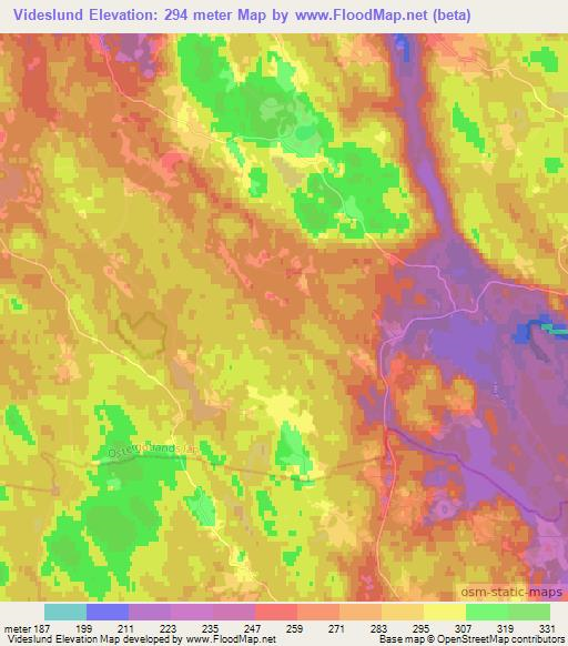 Videslund,Sweden Elevation Map