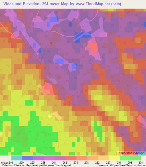 Videslund,Sweden Elevation Map