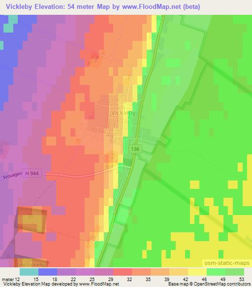 Vickleby,Sweden Elevation Map