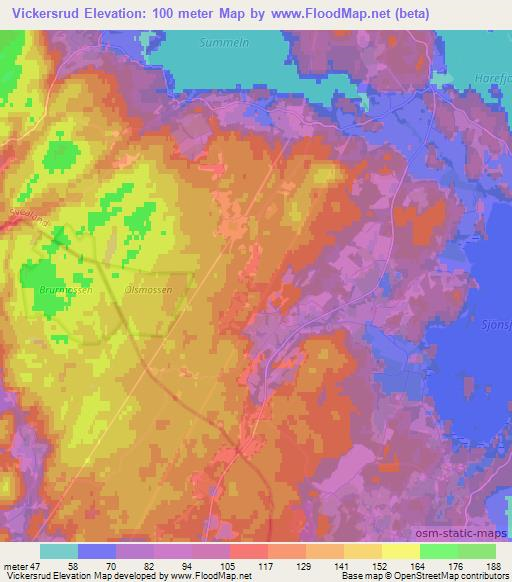 Vickersrud,Sweden Elevation Map