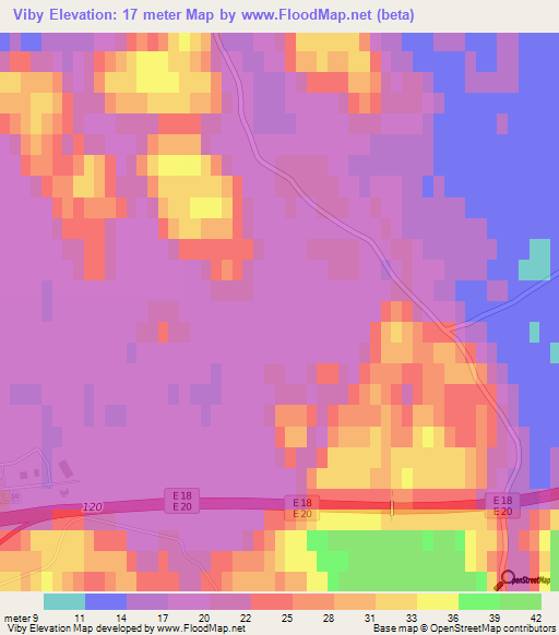 Viby,Sweden Elevation Map