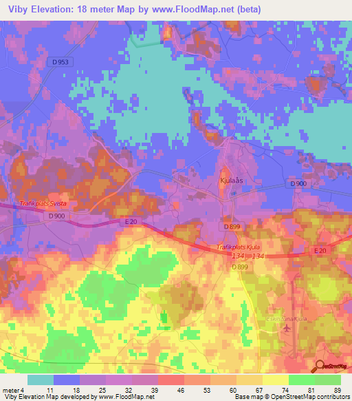 Viby,Sweden Elevation Map