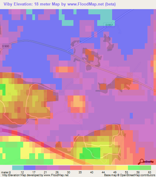 Viby,Sweden Elevation Map