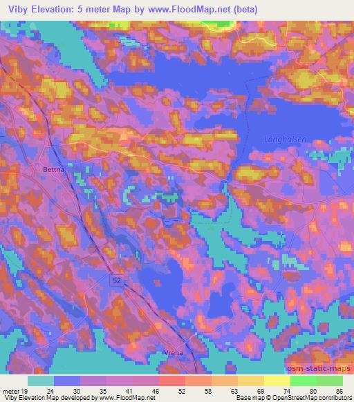 Viby,Sweden Elevation Map