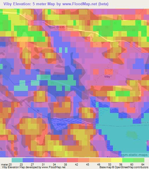 Viby,Sweden Elevation Map