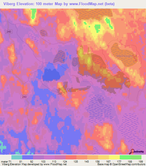 Viberg,Sweden Elevation Map