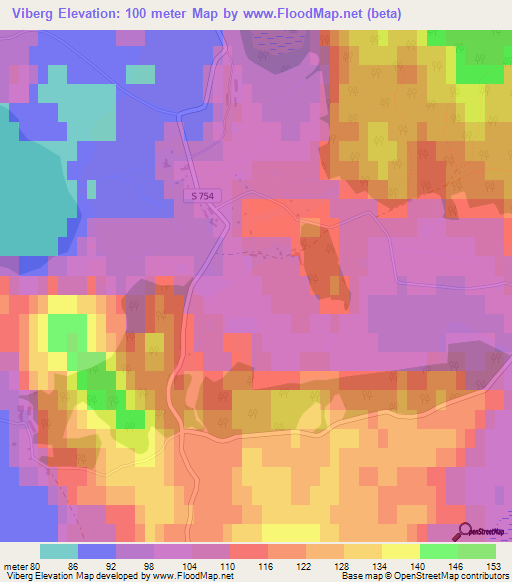 Viberg,Sweden Elevation Map