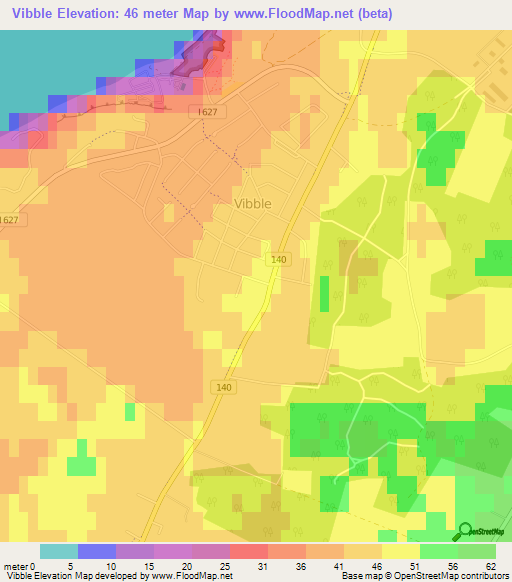 Vibble,Sweden Elevation Map