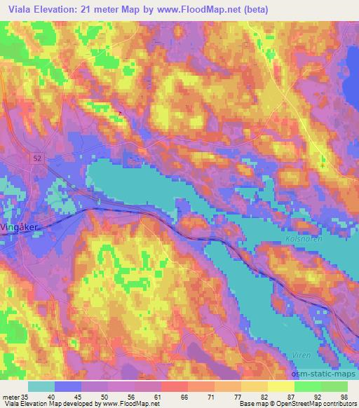 Viala,Sweden Elevation Map