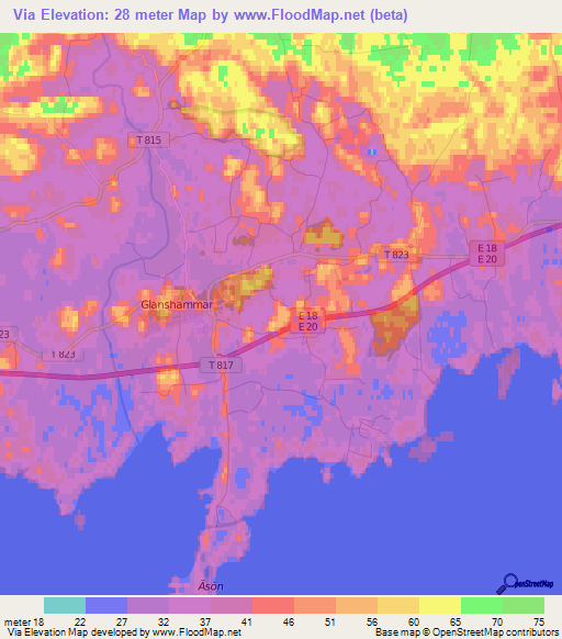 Via,Sweden Elevation Map