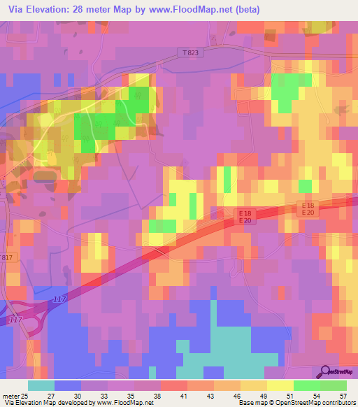 Via,Sweden Elevation Map