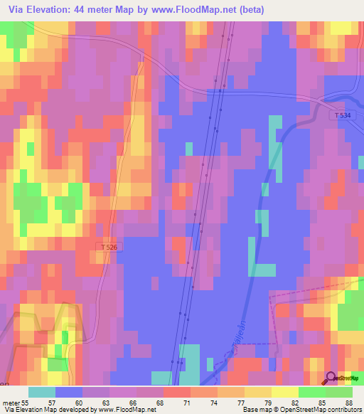 Via,Sweden Elevation Map