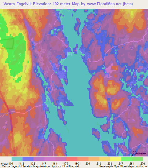 Vastra Fagelvik,Sweden Elevation Map