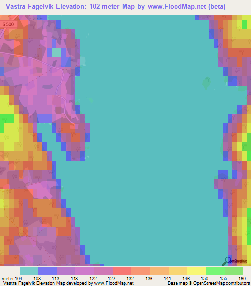 Vastra Fagelvik,Sweden Elevation Map