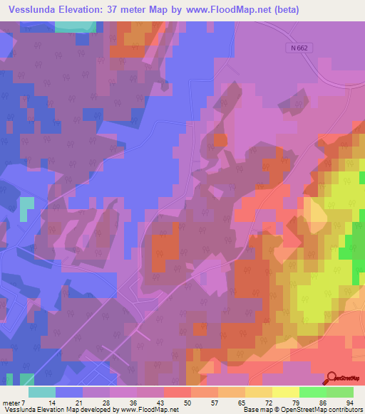 Vesslunda,Sweden Elevation Map