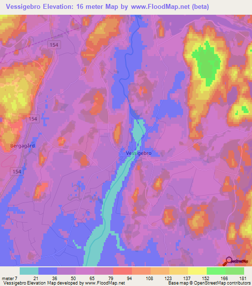 Vessigebro,Sweden Elevation Map