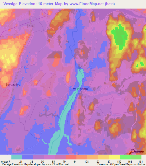 Vessige,Sweden Elevation Map