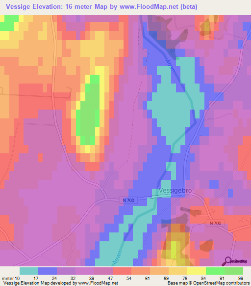 Vessige,Sweden Elevation Map