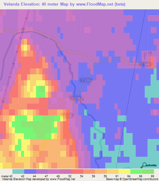 Velanda,Sweden Elevation Map