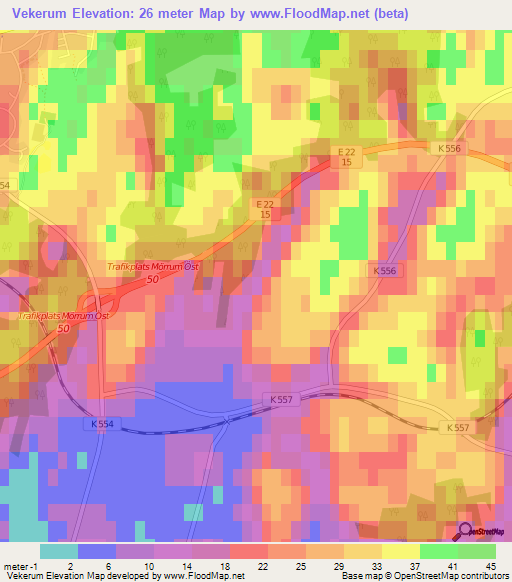 Vekerum,Sweden Elevation Map