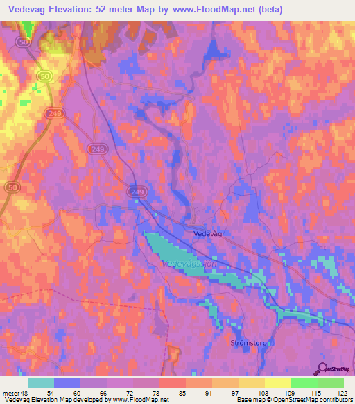 Vedevag,Sweden Elevation Map