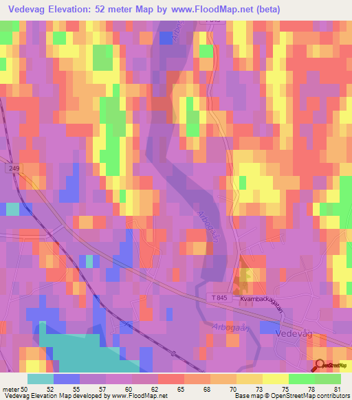 Vedevag,Sweden Elevation Map