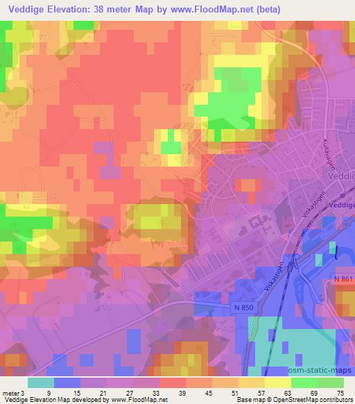 Veddige,Sweden Elevation Map