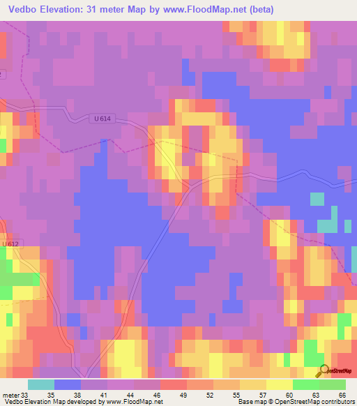 Vedbo,Sweden Elevation Map