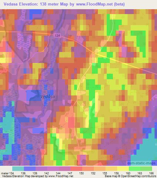 Vedasa,Sweden Elevation Map