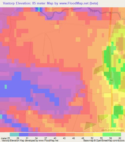 Vaxtorp,Sweden Elevation Map