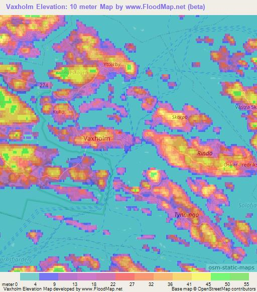 Vaxholm,Sweden Elevation Map