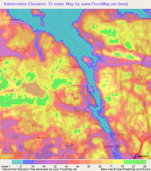 Vattubrinken,Sweden Elevation Map