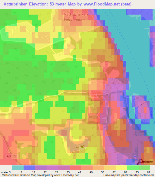 Vattubrinken,Sweden Elevation Map