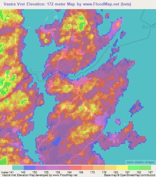 Vastra Vret,Sweden Elevation Map