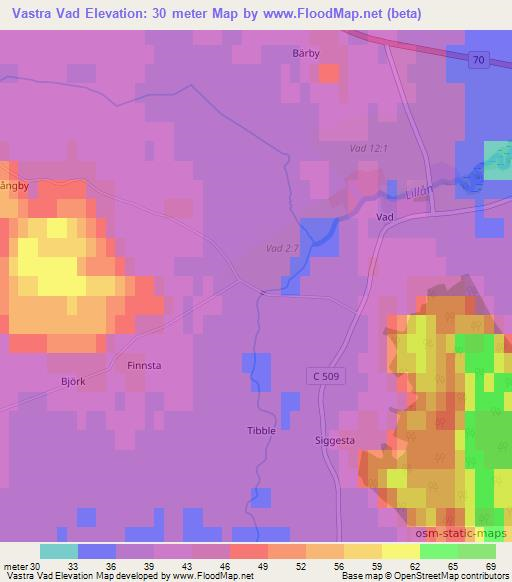 Vastra Vad,Sweden Elevation Map