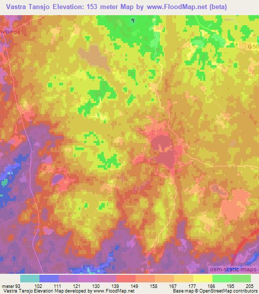 Vastra Tansjo,Sweden Elevation Map