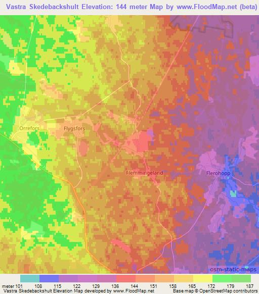 Vastra Skedebackshult,Sweden Elevation Map