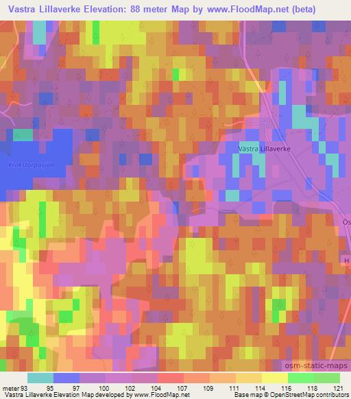 Vastra Lillaverke,Sweden Elevation Map