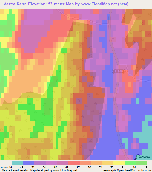 Vastra Karra,Sweden Elevation Map