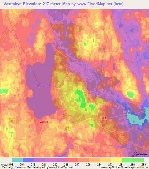 Vastrahyn,Sweden Elevation Map