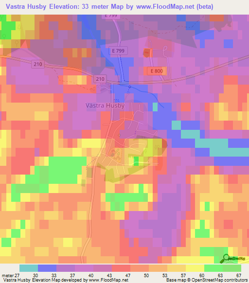 Vastra Husby,Sweden Elevation Map