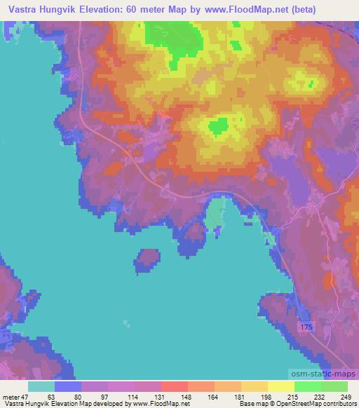 Vastra Hungvik,Sweden Elevation Map