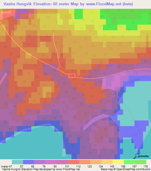 Vastra Hungvik,Sweden Elevation Map