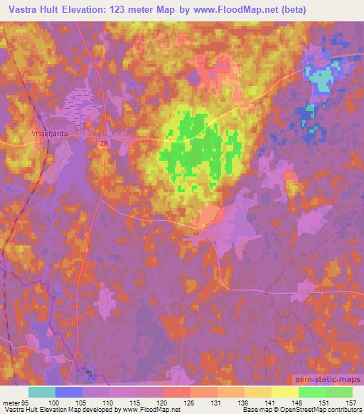 Vastra Hult,Sweden Elevation Map