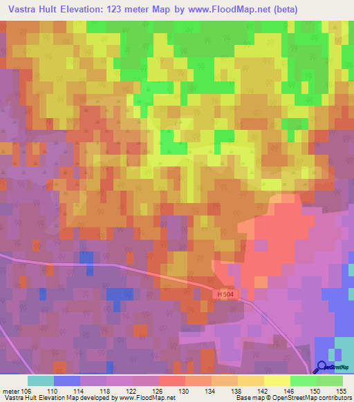 Vastra Hult,Sweden Elevation Map