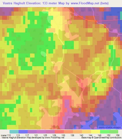 Vastra Haghult,Sweden Elevation Map